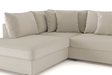 Rossita 4-seters Venstrevendt L-formet Dyp Sjeselongsofa i Kordfløyel - Greige - Møbler - Sofaer - Sofaer med sjeselong - 4 seters sofa med divan