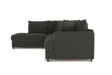Rossita 4-seters Venstrevendt L-formet Dyp Sjeselongsofa i Kordfløyel - Mørkegrønn - Møbler - Sofaer - Sofaer med sjeselong - 4 seters sofa med divan