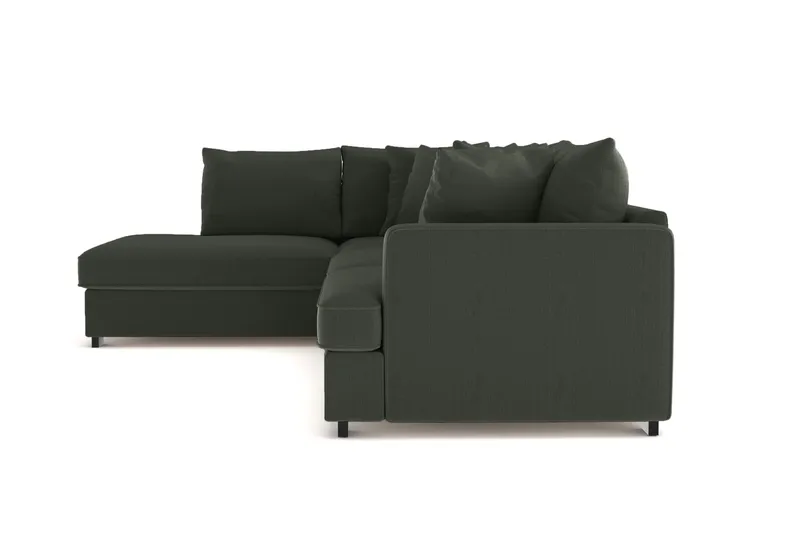 Rossita 4-seters Venstrevendt L-formet Dyp Sjeselongsofa i Kordfløyel - Mørkegrønn - Møbler - Sofaer - Sofaer med sjeselong - 4 seters sofa med divan