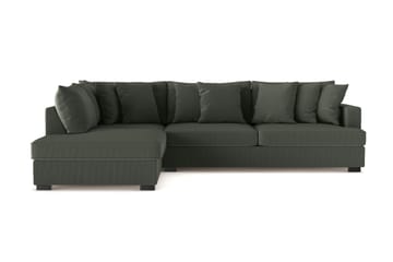Rossita 4-seters Venstrevendt L-formet Dyp Sjeselongsofa i Kordfløyel - Mørkegrønn - Møbler - Sofaer - Sofaer med sjeselong - 4 seters sofa med divan
