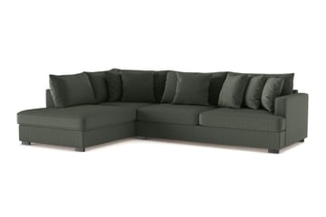 Rossita 4-seters Venstrevendt L-formet Dyp Sjeselongsofa i Kordfløyel - Mørkegrønn - Møbler - Sofaer - Sofaer med sjeselong - 4 seters sofa med divan