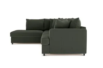 Rossita 4-seters Venstrevendt L-formet Dyp Sjeselongsofa i Kordfløyel - Mørkegrønn - Møbler - Sofaer - Sofaer med sjeselong - 4 seters sofa med divan