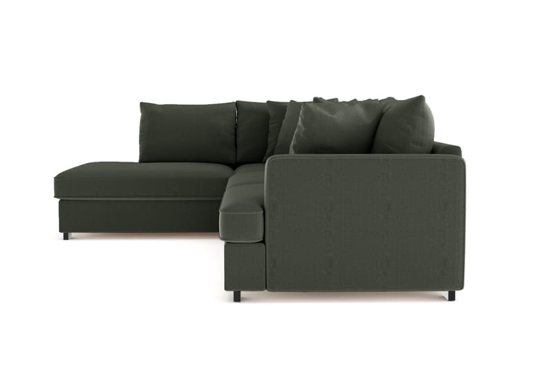 Rossita 4-seters Venstrevendt L-formet Dyp Sjeselongsofa i Kordfløyel - Mørkegrønn - Møbler - Sofaer - Sofaer med sjeselong - 4 seters sofa med divan