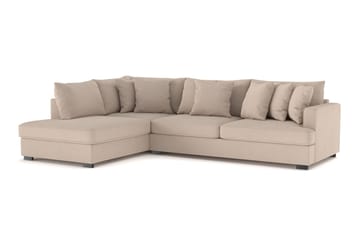 Rossita 4-seters Venstrevendt L-formet Dyp Sjeselongsofa i Stoff - Beige - Møbler - Sofaer - Sofaer med sjeselong - 4 seters sofa med divan