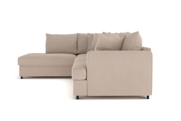 Rossita 4-seters Venstrevendt L-formet Dyp Sjeselongsofa i Stoff - Beige - Møbler - Sofaer - Sofaer med sjeselong - 4 seters sofa med divan