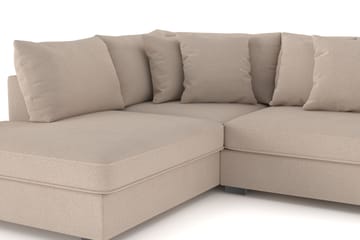 Rossita 4-seters Venstrevendt L-formet Dyp Sjeselongsofa i Stoff - Beige - Møbler - Sofaer - Sofaer med sjeselong - 4 seters sofa med divan