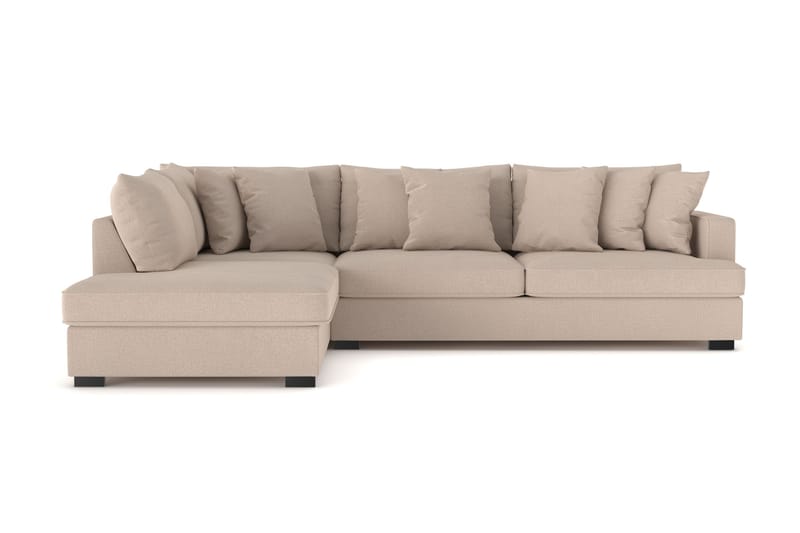 Rossita 4-seters Venstrevendt L-formet Dyp Sjeselongsofa i Stoff - Beige - Møbler - Sofaer - Sofaer med sjeselong - 4 seters sofa med divan