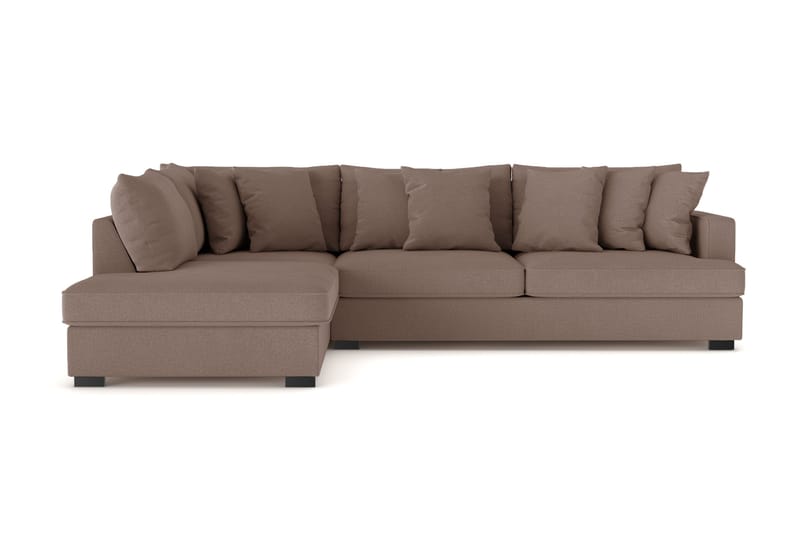 Rossita 4-seters Venstrevendt L-formet Dyp Sjeselongsofa i Stoff - Brun - Møbler - Sofaer - Sofaer med sjeselong - 4 seters sofa med divan