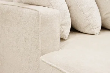 Rossita 5-seters Høyrevendt U-formet Dyp Sofa med Divan og Sjeselong i Chenille - Beige - Møbler - Sofaer - U-sofa