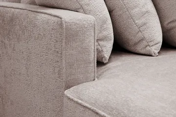 Rossita 5-seters Høyrevendt U-formet Dyp Sofa med Divan og Sjeselong i Chenille - Grå / Brun - Møbler - Sofaer - U-sofa