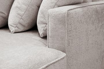 Rossita 5-seters Høyrevendt U-formet Dyp Sofa med Divan og Sjeselong i Chenille - Grå / Brun - Møbler - Sofaer - U-sofa