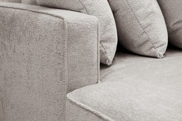 Rossita 5-seters Høyrevendt U-formet Dyp Sofa med Divan og Sjeselong i Chenille - Grå / Brun - Møbler - Sofaer - U-sofa