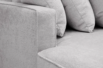 Rossita 5-seters Høyrevendt U-formet Dyp Sofa med Divan og Sjeselong i Chenille - Grå - Møbler - Sofaer - U-sofa