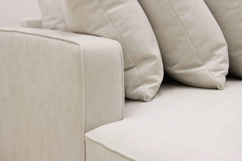 Rossita 5-seters Høyrevendt U-formet Dyp Sofa med Divan og Sjeselong i Stoff - Beige - Møbler - Sofaer - U-sofa