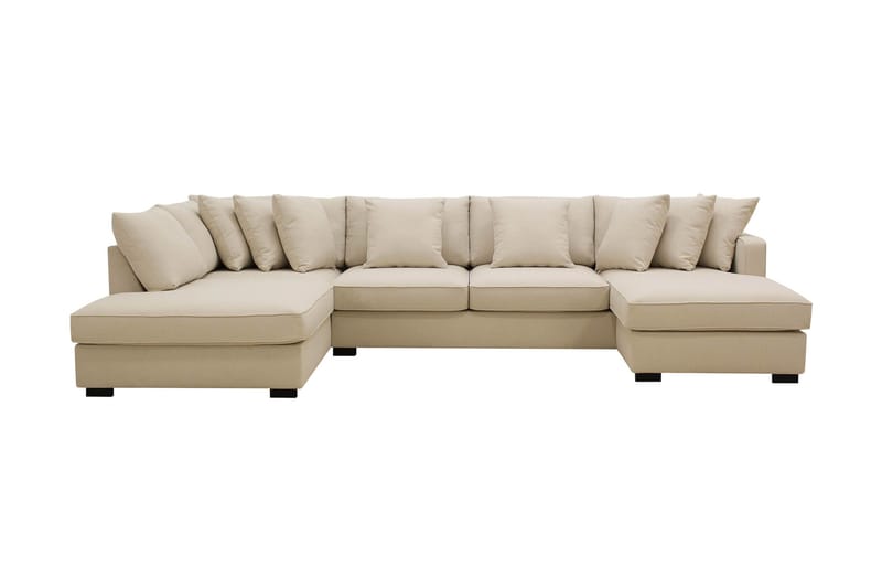 Rossita 5-seters Venstrevendt U-formet Dyp Sofa med Divan og Sjeselong i Bouclé, Beige