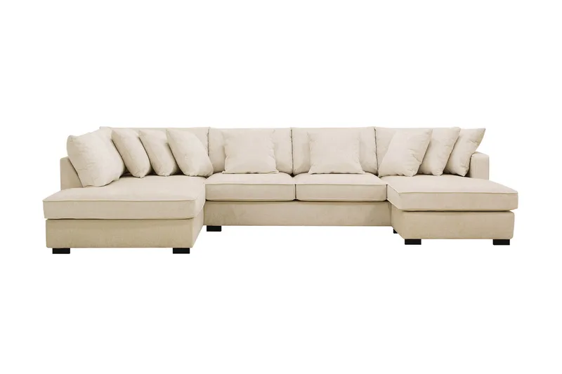 Rossita 5-seters Venstrevendt U-formet Dyp Sofa med Divan og Sjeselong i Chenille, Beige