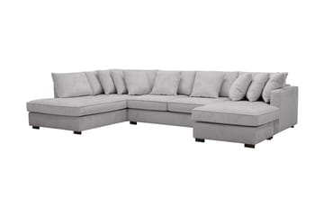 Rossita 5-seters Venstrevendt U-formet Dyp Sofa med Divan og Sjeselong i Chenille - Grå - Møbler - Sofaer - U-sofa