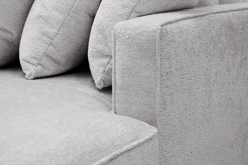 Rossita 5-seters Venstrevendt U-formet Dyp Sofa med Divan og Sjeselong i Chenille - Trenza 03, Grå Chenille - Møbler - Sofaer - U-sofa