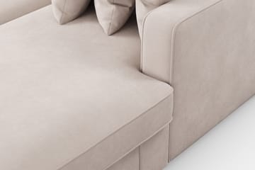 Rossita 5-seters Venstrevendt U-formet Dyp Sofa med Divan og Sjeselong i Fløyel - Beige - Møbler - Sofaer - Fløyelssofaer
