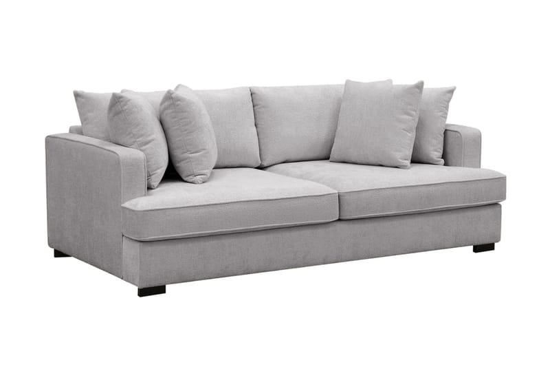 Rossita Dyp 3-seters sofa i chenille - Lys Grå - Møbler - Sofaer - 3 seter sofa