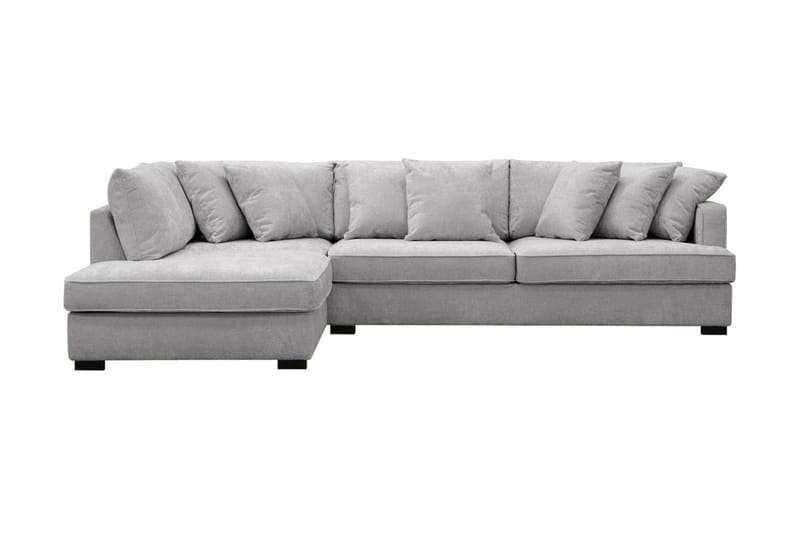 Rossita Dyp 4-seters L sofa i chenille med sjeselong Venstre - Lys Grå - Møbler - Sofaer - Sofaer med sjeselong - 4 seters sofa med divan