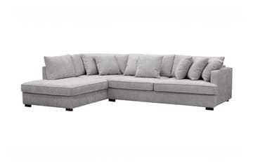 Rossita Dyp 4-seters L sofa i chenille med sjeselong Venstre - Lys Grå - Møbler - Sofaer - Sofaer med sjeselong - 4 seters sofa med divan