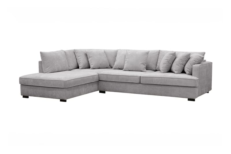 Rossita Dyp 4-seters L sofa i chenille med sjeselong Venstre - Lys Grå - Møbler - Sofaer - Sofaer med sjeselong - 4 seters sofa med divan
