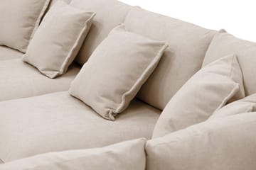 Rossita Luksus 5-seters høyrevendt U-formet ekstra dyp sofa med divan og sjeselong i stoff - Lysebrun - Møbler - Sofaer - U-sofa