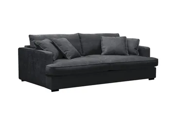 Rossita Lyx 2,5-seters ekstra dyp sofa i chenille - Trenza 01, Svart Chenille - Møbler - Sofaer - 3 seter sofa