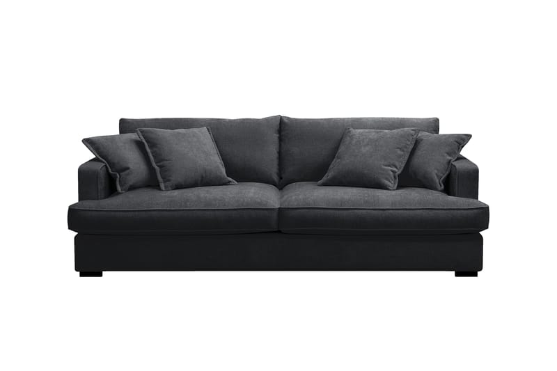 Rossita Lyx 2,5-seters ekstra dyp sofa i chenille, Trenza 01, Svart Chenille