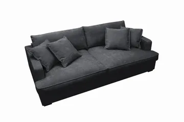 Rossita Lyx 2,5-seters ekstra dyp sofa i chenille - Trenza 01, Svart Chenille - Møbler - Sofaer - 3 seter sofa