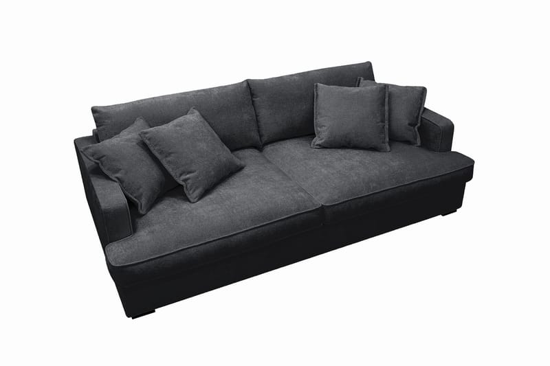 Rossita Lyx 2,5-seters ekstra dyp sofa i chenille - Trenza 01, Svart Chenille - Møbler - Sofaer - 3 seter sofa