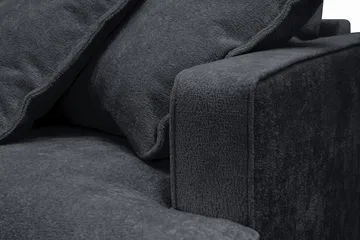 Rossita Lyx 2,5-seters ekstra dyp sofa i chenille - Trenza 01, Svart Chenille - Møbler - Sofaer - 3 seter sofa