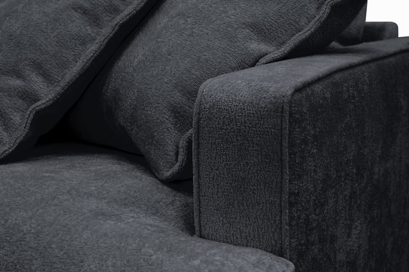 Rossita Lyx 2,5-seters ekstra dyp sofa i chenille - Trenza 01, Svart Chenille - Møbler - Sofaer - 3 seter sofa