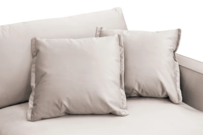 Rossita Lyx 2,5-seters ekstra dyp sofa i fløyel - Beige - Møbler - Sofaer - Fløyelssofaer