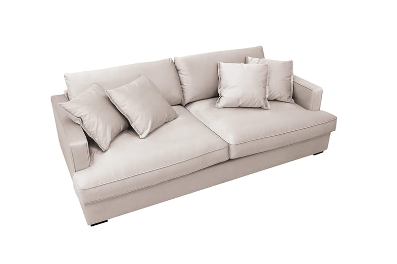 Rossita Lyx 2,5-seters ekstra dyp sofa i fløyel - Beige - Møbler - Sofaer - Fløyelssofaer