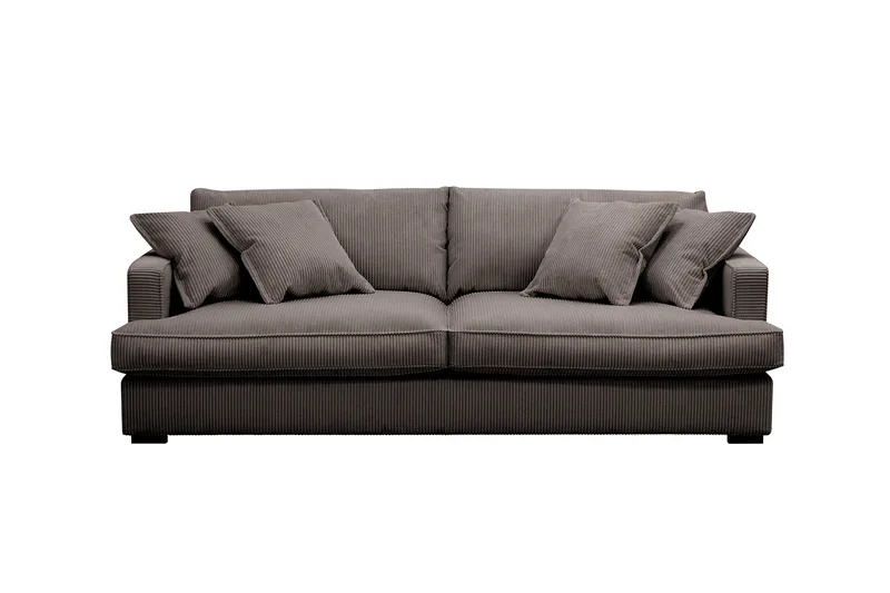 Rossita Lyx 2,5-seters ekstra dyp sofa i kordfløyel, Brun