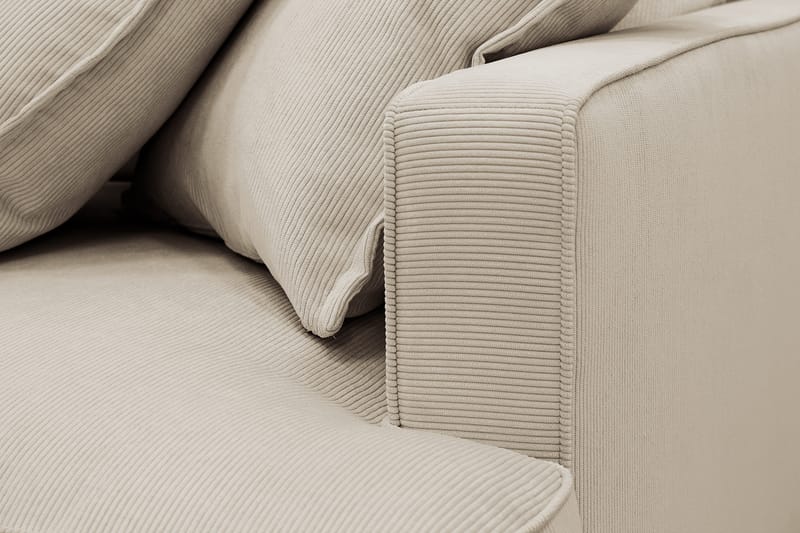 Rossita Lyx 2,5-seters ekstra dyp sofa i kordfløyel - Krem - Møbler - Sofaer - 3 seter sofa