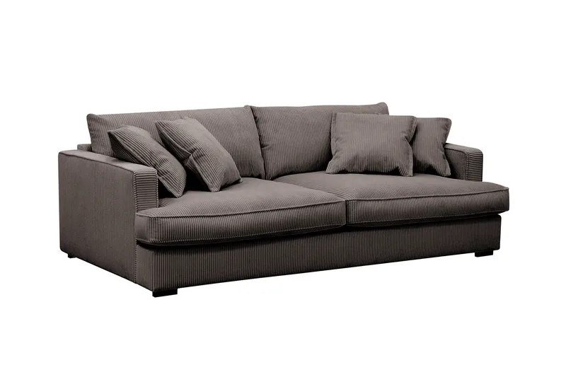 Rossita Lyx 2,5-seters ekstra dyp sofa i kordfløyel - Mørkegrå - Møbler - Sofaer - 3 seter sofa