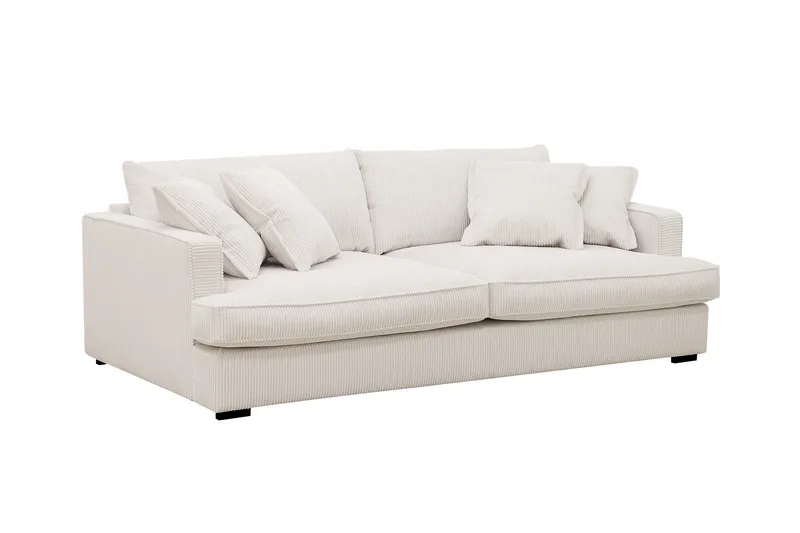 Rossita Lyx 2,5-seters ekstra dyp sofa i kordfløyel - Naturhvit - Møbler - Sofaer - 3 seter sofa