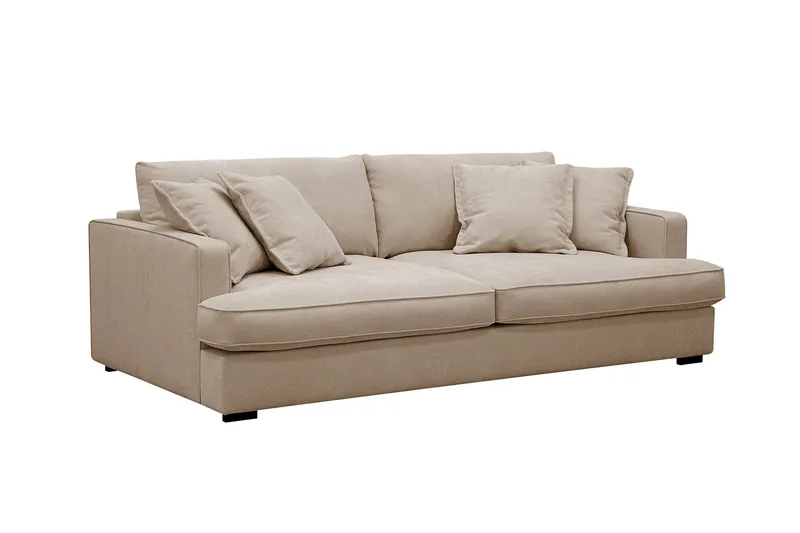 Rossita Lyx 2,5-seters ekstra dyp sofa i stoff - Lysebrun - Møbler - Sofaer - 3 seter sofa