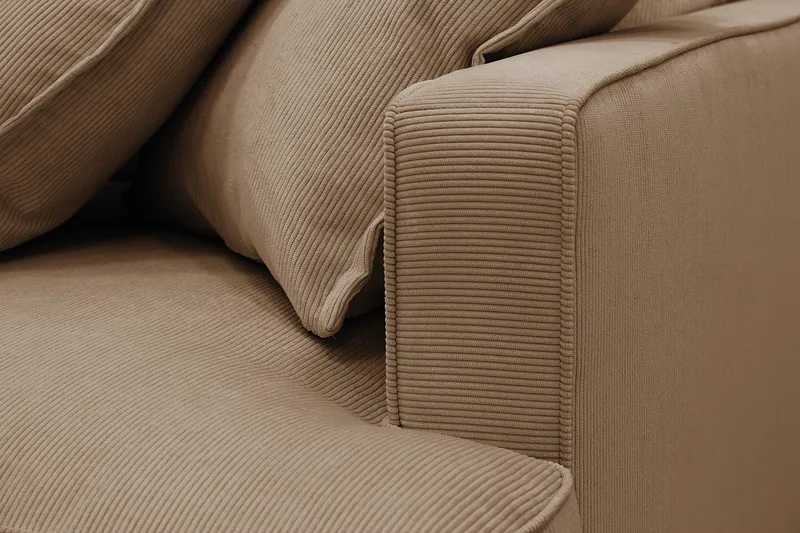 Rossita Lyx 3,5-seters Ekstra Dyp Sofa i Kordfløyel - Brun - Møbler - Sofaer - 4 seter sofa