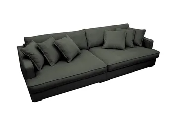 Rossita Lyx 3,5-seters Ekstra Dyp Sofa i Kordfløyel - Mørk grønn - Møbler - Sofaer - 4 seter sofa