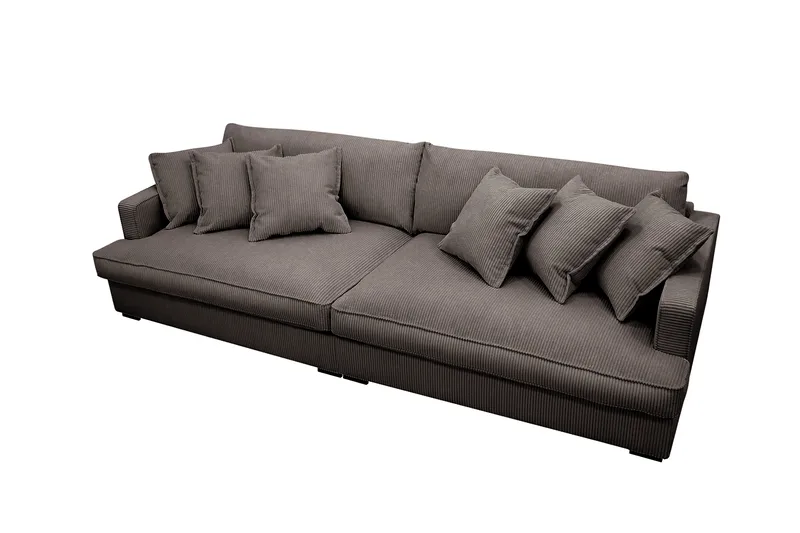Rossita Lyx 3,5-seters Ekstra Dyp Sofa i Kordfløyel - Mørkegrå - Møbler - Sofaer - 4 seter sofa