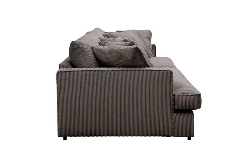 Rossita Lyx 3,5-seters Ekstra Dyp Sofa i Kordfløyel - Mørkegrå - Møbler - Sofaer - 4 seter sofa