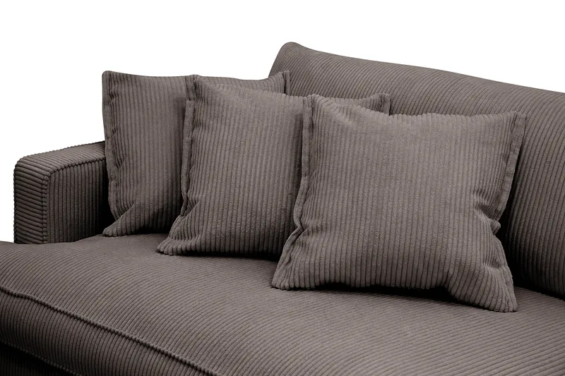 Rossita Lyx 3,5-seters Ekstra Dyp Sofa i Kordfløyel - Mørkegrå - Møbler - Sofaer - 4 seter sofa