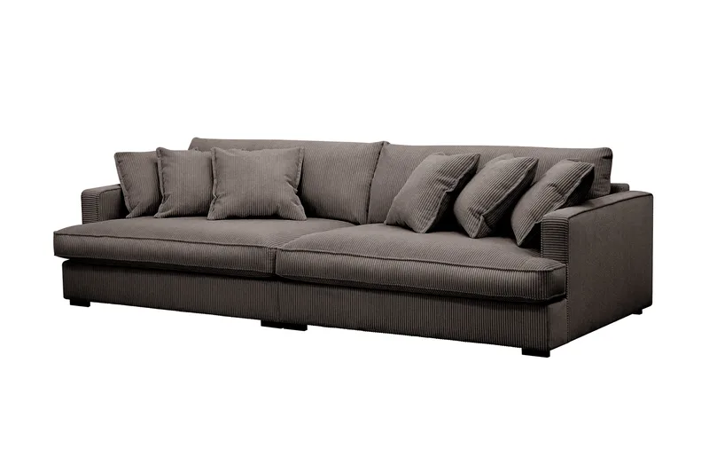 Rossita Lyx 3,5-seters Ekstra Dyp Sofa i Kordfløyel - Mørkegrå - Møbler - Sofaer - 4 seter sofa