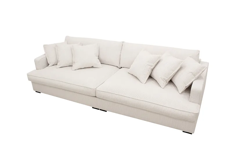 Rossita Lyx 3,5-seters Ekstra Dyp Sofa i Kordfløyel - Offwhite - Møbler - Sofaer - 4 seter sofa
