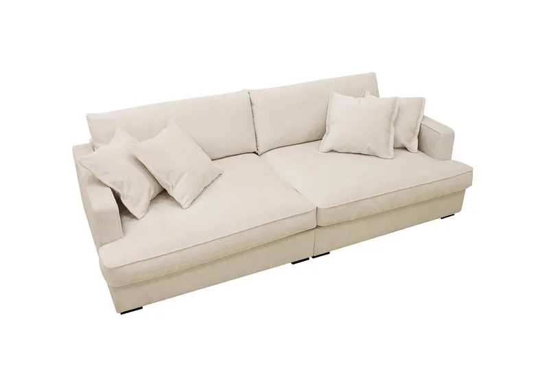 Rossita Lyx 3-seters ekstra dyp sofa i chenille - Beige - Møbler - Sofaer - 3 seter sofa