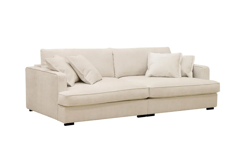 Rossita Lyx 3-seters ekstra dyp sofa i chenille - Beige - Møbler - Sofaer - 3 seter sofa